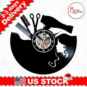 Beauty Hair Salon Vinyl Wall Clock Stylist Gifts